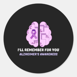 Heimerheimer Awareness Purple Month As I'll Rememb Classic Round Sticker