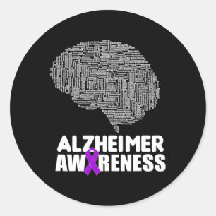 Heimerheimer Awareness Purple Ribbon Support Walk Classic Round Sticker