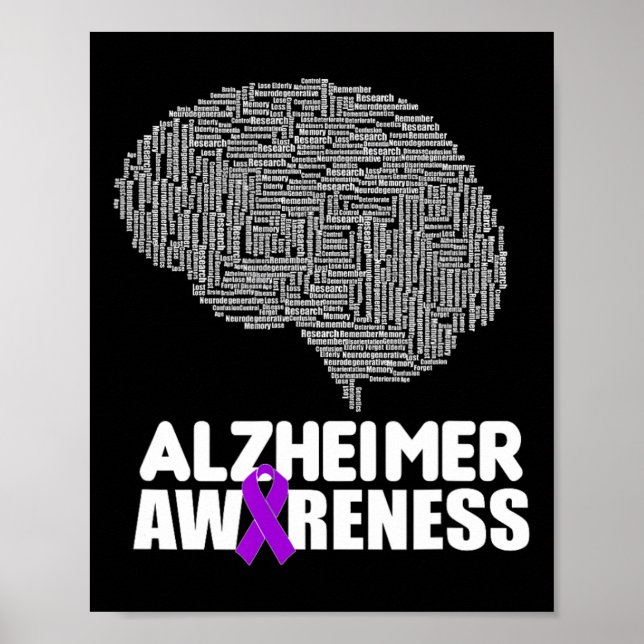 Heimerheimer Awareness Purple Ribbon Support Walk  Poster (Front)