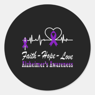 Heimerheimer Awareness Purple Ribbon The End Of He Classic Round Sticker