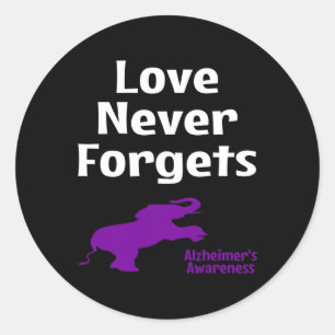 Heimerheimer Awareness Purple Support Love Never F Classic Round Sticker