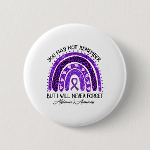 Heimerheimer Awareness Rainbow Will Never Forget P 6 Cm Round Badge
