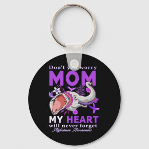 Heimerheimer Awareness Ribbon My Heart Will Never Key Ring