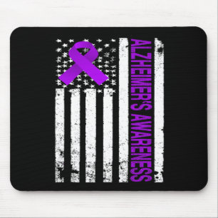 Heimerheimer Awareness Shirt - Usa Flag Purple Rib Mouse Mat