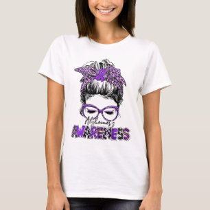 Heimerheimer Awareness Strong Purple Ribbon Women T-Shirt