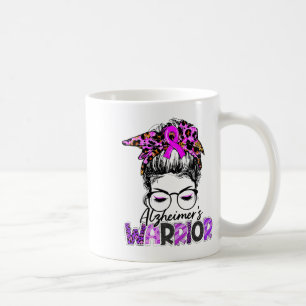 Heimerheimer Awareness Warrior Messy Bun Leopard B Coffee Mug