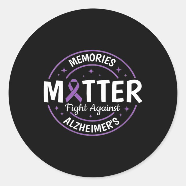 Heimerheimer Brain Awareness Memories Problem Purp Classic Round Sticker (Front)