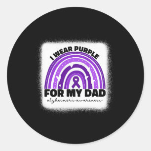 Heimerheimer I Wear Purple For My Dad Heimerheimer Classic Round Sticker