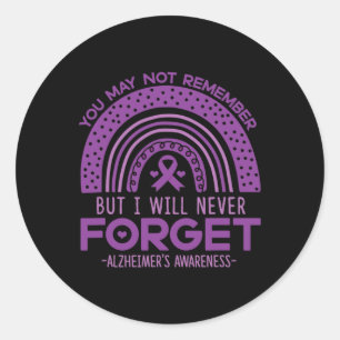 Heimerheimer Never Forget Dementia Patients Purple Classic Round Sticker