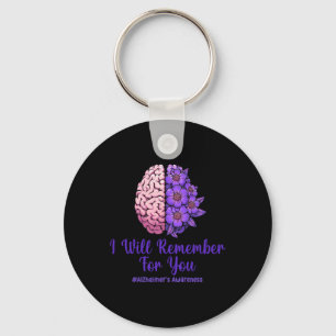 Heimerheimer Purple Floral Brain I Will Remember F Key Ring