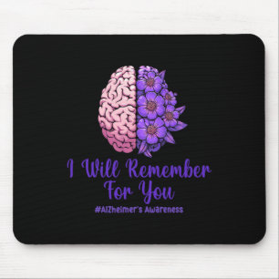 Heimerheimer Purple Floral Brain I Will Remember F Mouse Mat