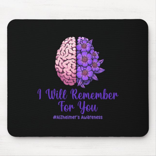 Heimerheimer Purple Floral Brain I Will Remember F Mouse Mat (Front)