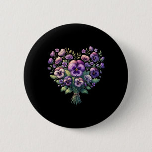 Heimerheimer Purple Floral Pansy Dementia Heimerhe 6 Cm Round Badge