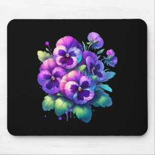 Heimerheimer Purple Floral Pansy Dementia Heimerhe Mouse Mat