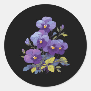 Heimerheimer Viola Floral Pansy Dementi Heimerheim Classic Round Sticker