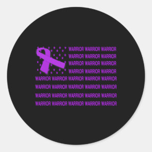 Heimerheimer Warrior Awareness - Usa Flag Purple R Classic Round Sticker