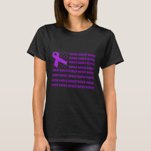 Heimerheimer Warrior Awareness - Usa Flag Purple R T-Shirt