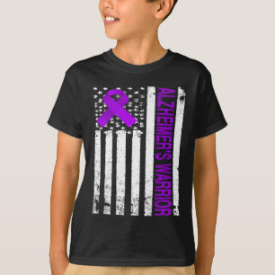 Heimerheimer Warrior Awareness - Usa Flag Purple R T-Shirt