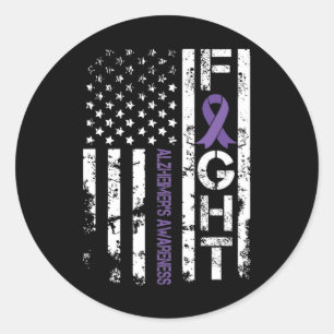 Heimerheimer's Awareness Heimerheimer Flag Usa For Classic Round Sticker