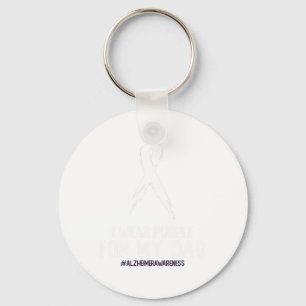 Heimerheimer's Awareness I Wear Purple For My Dad Key Ring