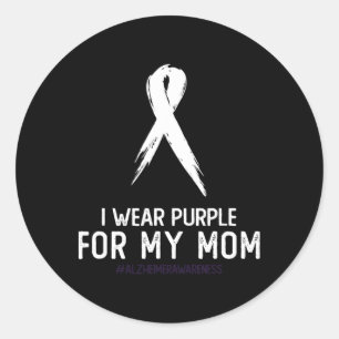 Heimerheimer's Awareness I Wear Purple For My Mum Classic Round Sticker