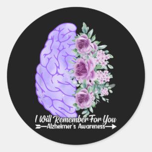 Heimerheimer's Awareness I Will Remember For You B Classic Round Sticker