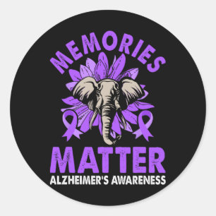 Heimerheimer's Awareness Memories Problem Purple R Classic Round Sticker
