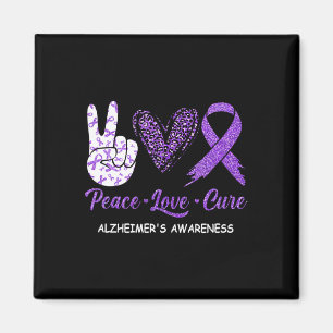 Heimerheimer's Awareness Peace Love Cure Leopard Magnet
