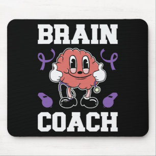 Heimerheimer's Awareness Ribbon Purple Brain Coach Mouse Mat