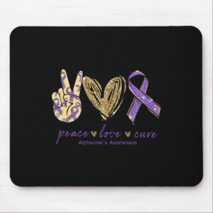 Heimerheimer's Awareness-shirt Peace Love Cure Wom Mouse Mat