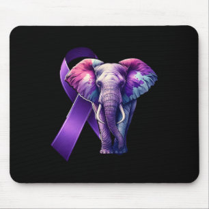 Heimerheimer's Awareness Support Purple Cute Eleph Mouse Mat
