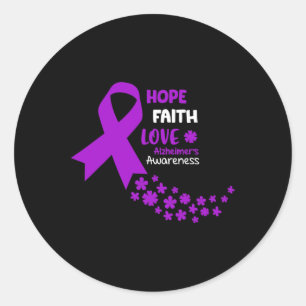 Heimerheimers Awareness Tee Hope Faith Love Heimer Classic Round Sticker