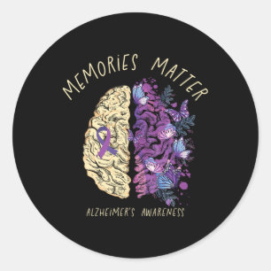 Heimerheimer's Dementia Awareness Support Brain Me Classic Round Sticker