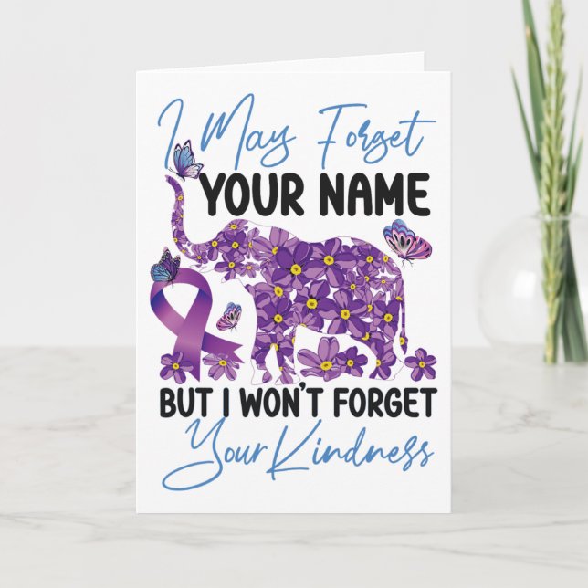 Heimerheimer's Dementia Awareness Support Elephant Card (Front)