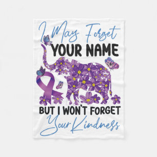 Heimerheimer's Dementia Awareness Support Elephant Fleece Blanket