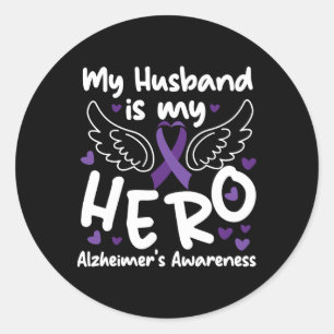Heimerheimer's Dementia Awareness Support Husnd My Classic Round Sticker