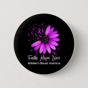 Heimerheimer's Disease Awareness Faith Hope Love P 6 Cm Round Badge