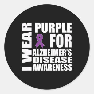 Heimerheimer's Disease Awareness Purple Ribbon Sup Classic Round Sticker