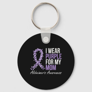 Heimers Awareness Dementia Mum I Wear Purple Ribbo Key Ring