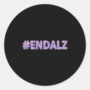 Heimer's Awareness - #end Floral Statement  Classic Round Sticker