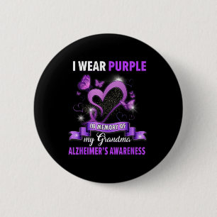 Heimers Awareness I Wear Purple In Memory Of My Gr 6 Cm Round Badge