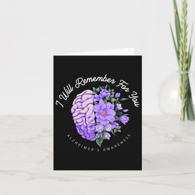 Heimers Awareness I Will Remember For You Brain  Card (Front)