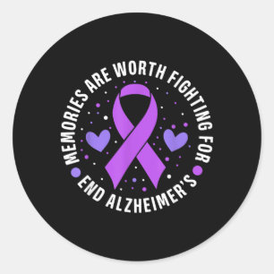 Heimers Awareness Memories Are Worth Fighting For Classic Round Sticker