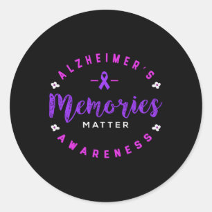 Heimers Awareness Memories Long Sleeve  Classic Round Sticker