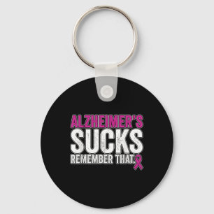Heimers Awareness Month Purple Ribbon Gift Key Ring