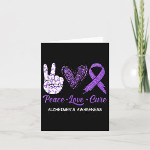 Heimers Awareness Peace Love Cure Leopard Card