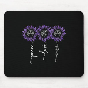Heimers Awareness Peace Love Curee Sunflower Heime Mouse Mat