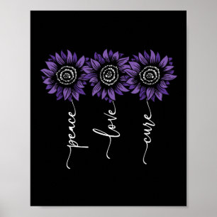 Heimers Awareness Peace Love Curee Sunflower Heime Poster