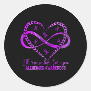 Heimer's Awareness Purple Ribbon Dementia Mum Dad Classic Round Sticker