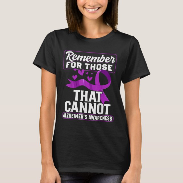 Heimers Awareness Purple Ribbon Supporter Heimers  T-Shirt (Front)